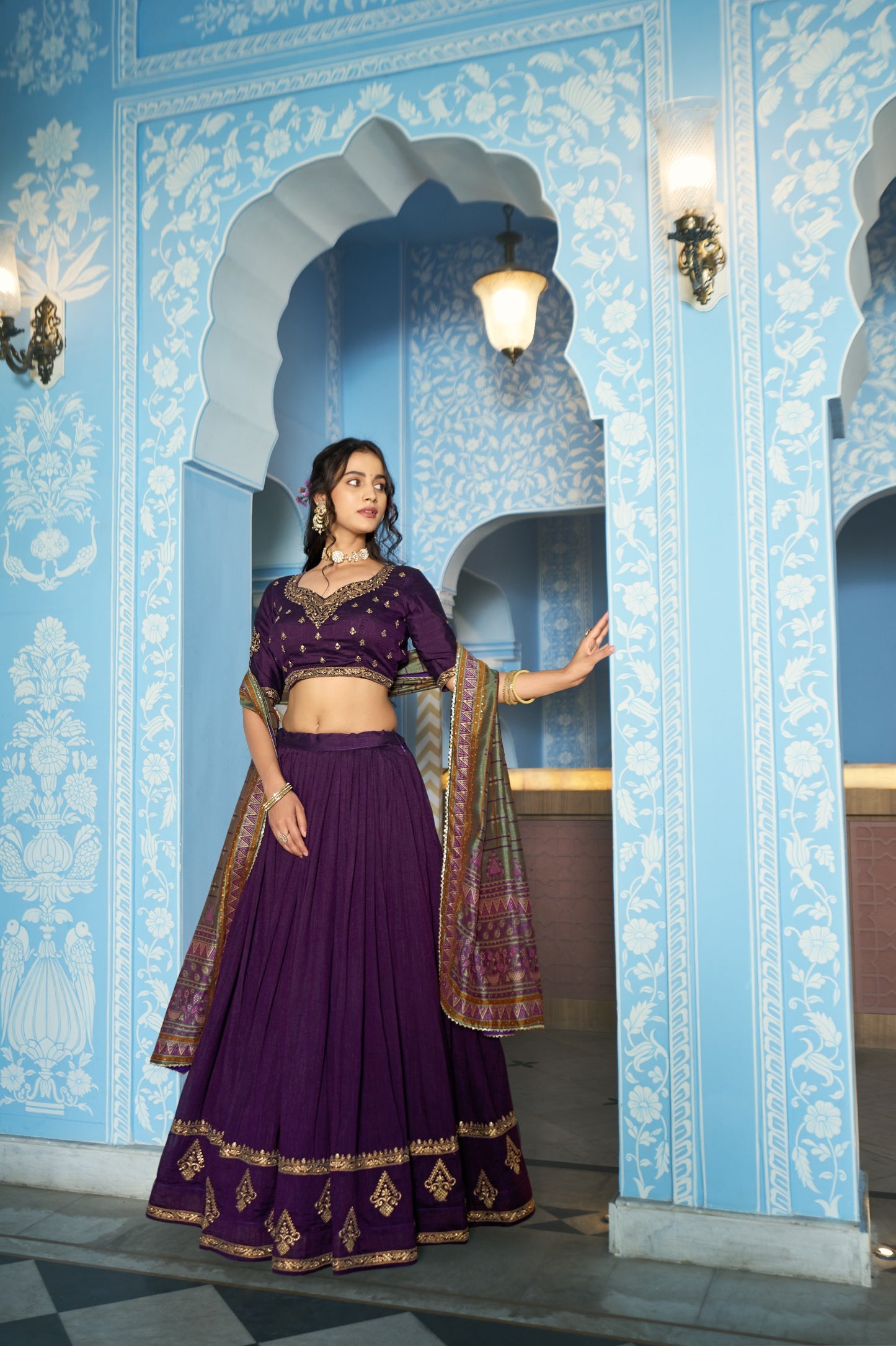 Luxurious Vichitra Silk Lehenga Choli