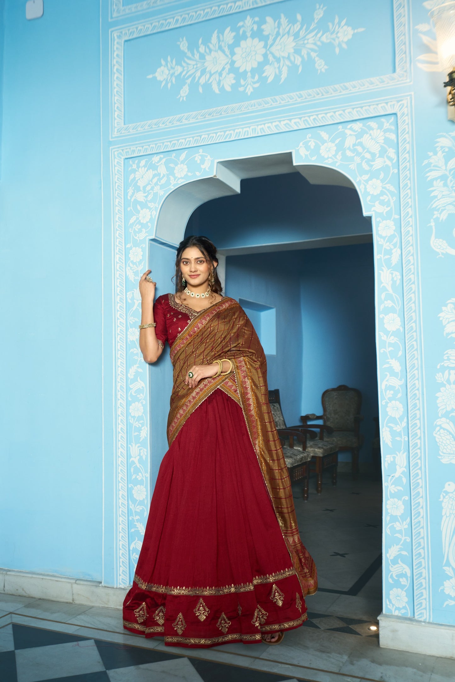 Luxurious Vichitra Silk Lehenga Choli