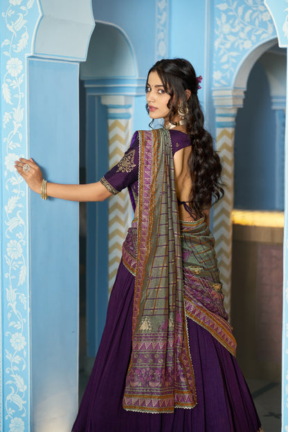 Luxurious Vichitra Silk Lehenga Choli