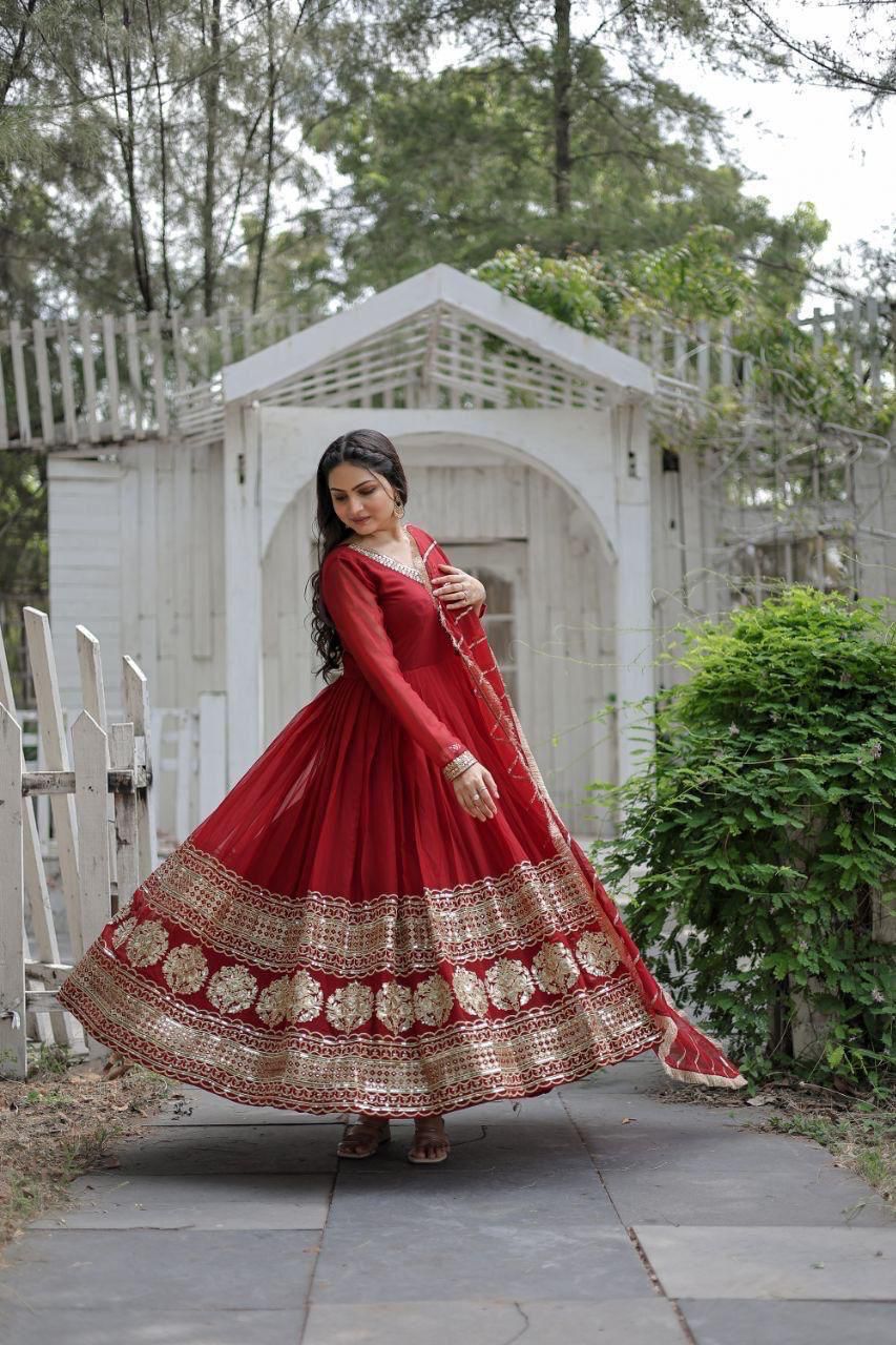 Attractive Embroidered Gown