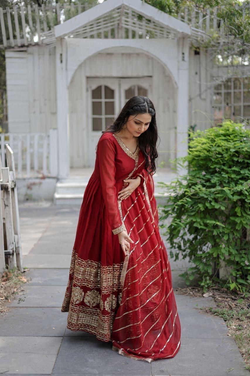 Attractive Embroidered Gown