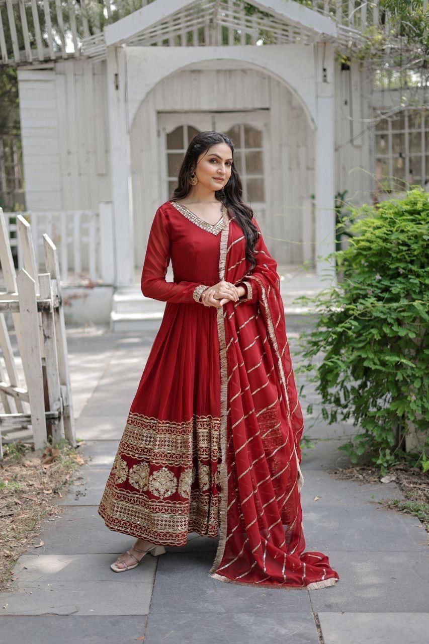 Attractive Embroidered Gown
