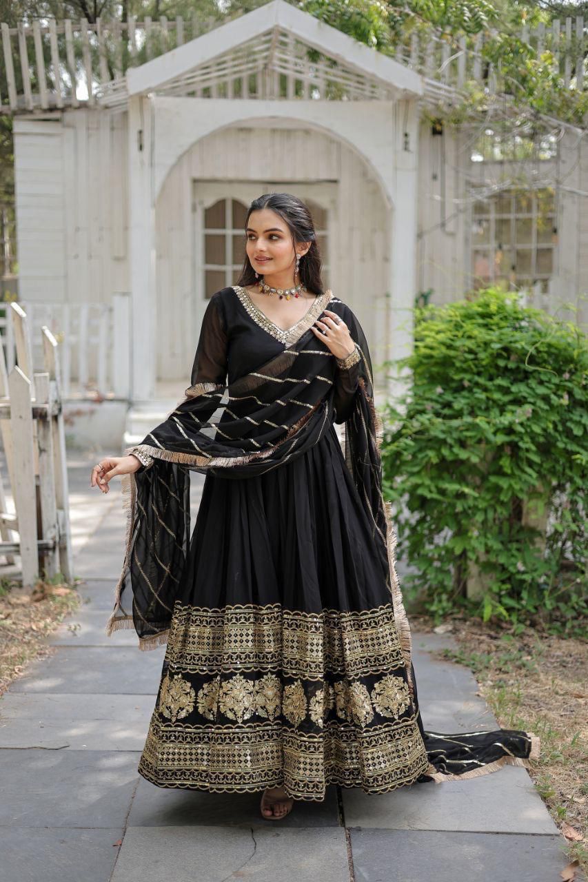 Attractive Embroidered Gown