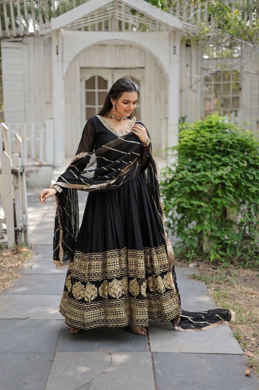 Attractive Embroidered Gown
