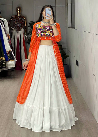 Leheriya Prints Kurtis With Traditional Lehenga Sets