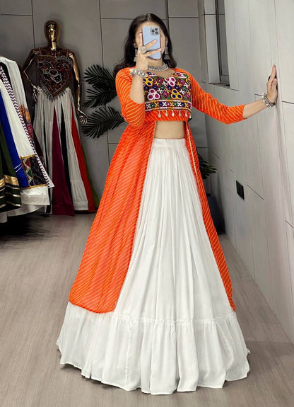 Leheriya Prints Kurtis With Traditional Lehenga Sets