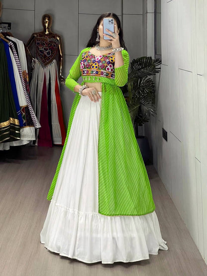 Leheriya Prints Kurtis With Traditional Lehenga Sets
