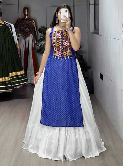 Leheriya Prints Kurtis With Traditional Lehenga Sets