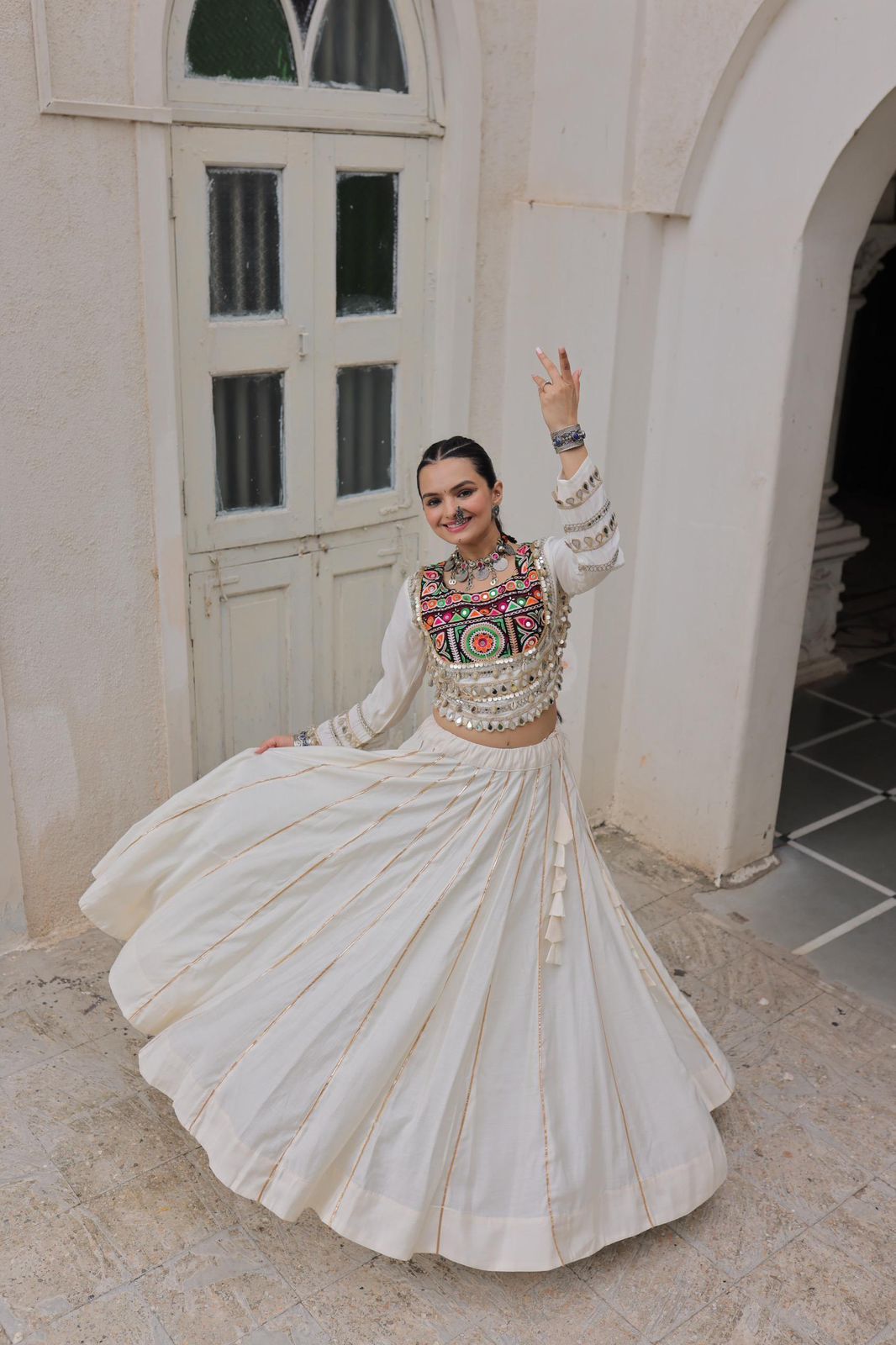 Navratri Special Crop Top with Lehenga