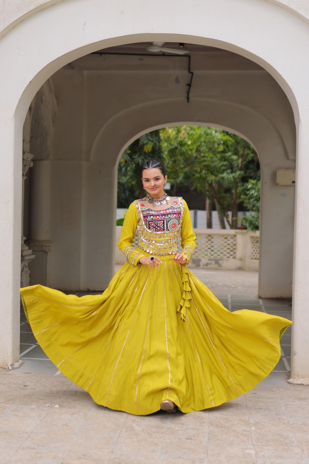 Navratri Special Crop Top with Lehenga