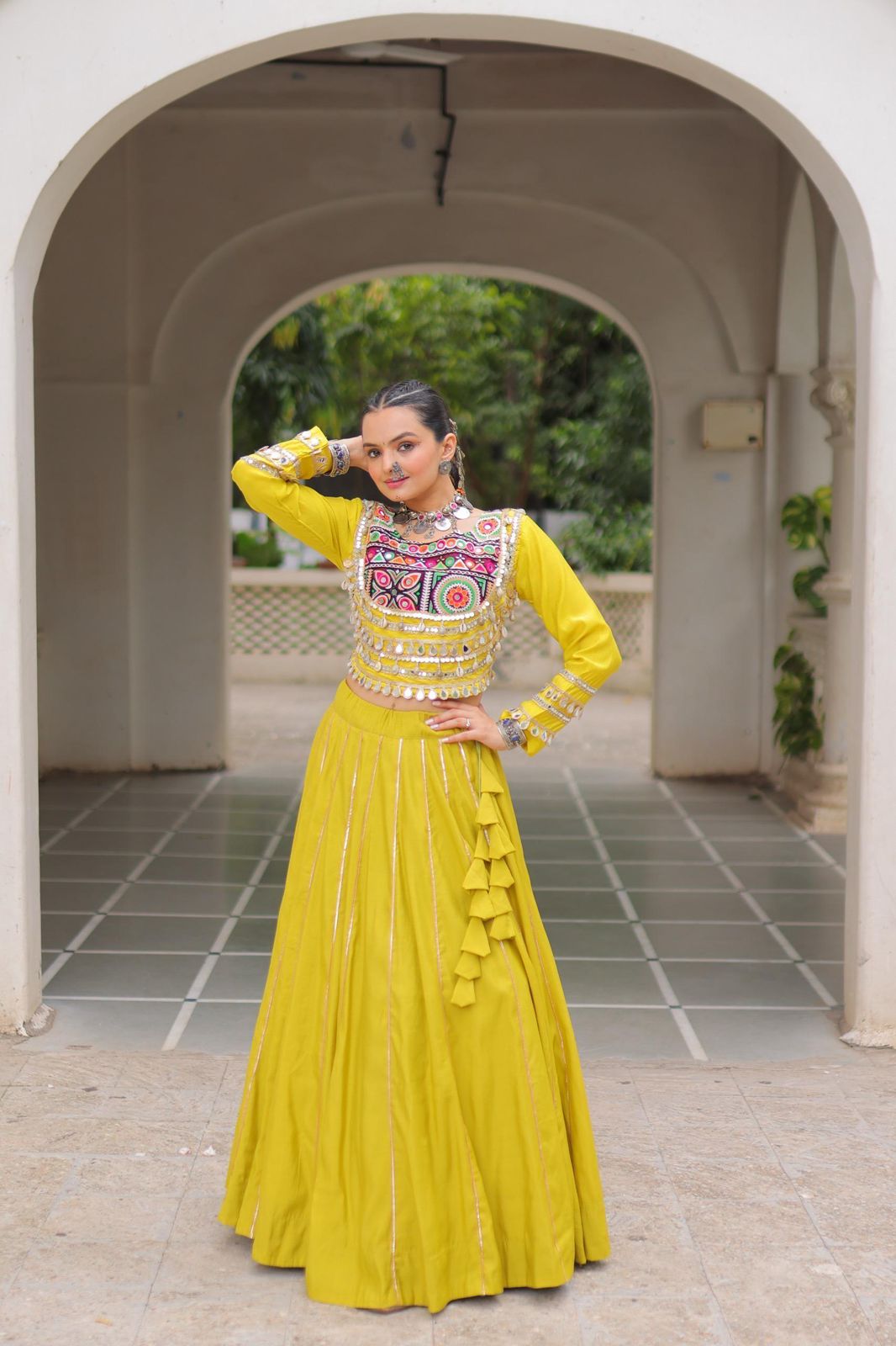 Navratri Special Crop Top with Lehenga