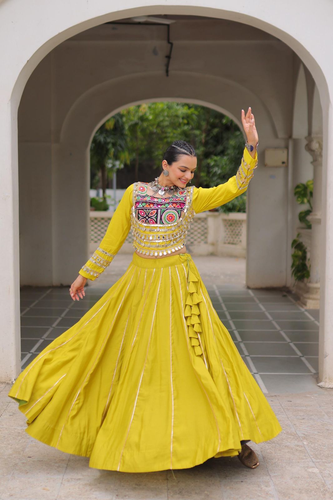 Navratri Special Crop Top with Lehenga