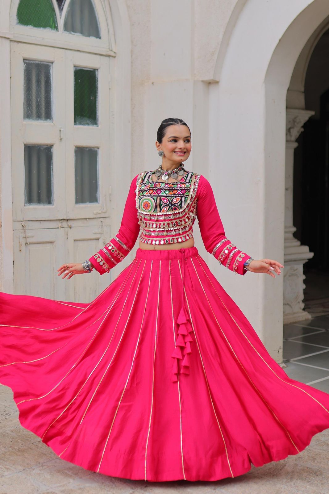 Navratri Special Crop Top with Lehenga