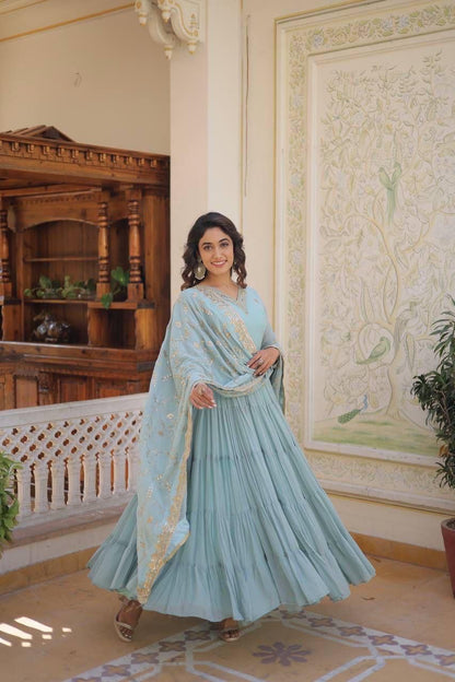 Unique Colour Georgette Gown