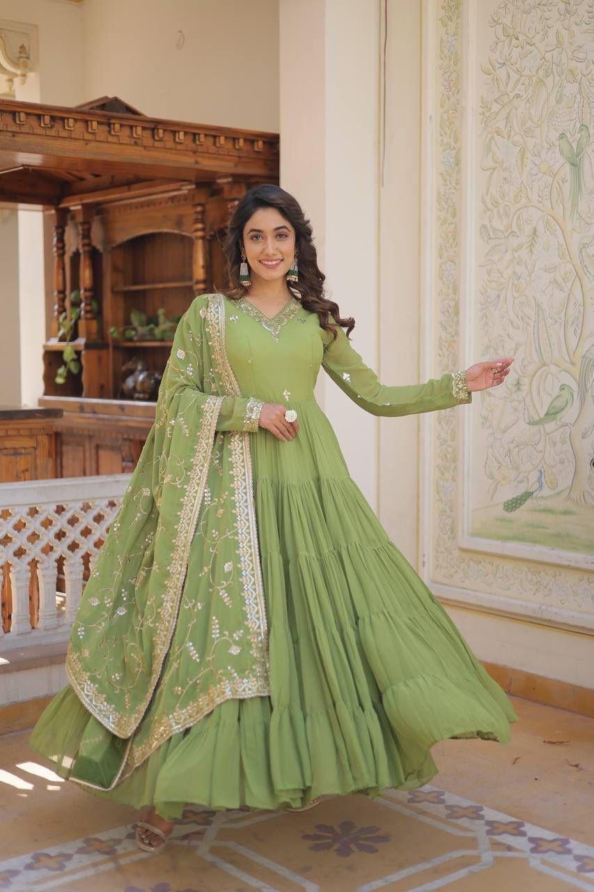 Unique Colour Georgette Gown