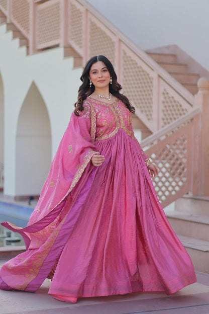 Gold-Crush Gown Dupatta