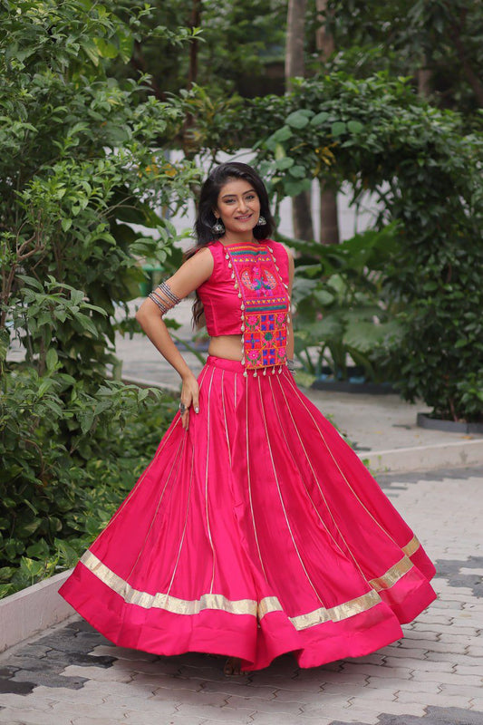 Traditional  Navratri Crop Top with Lehenga
