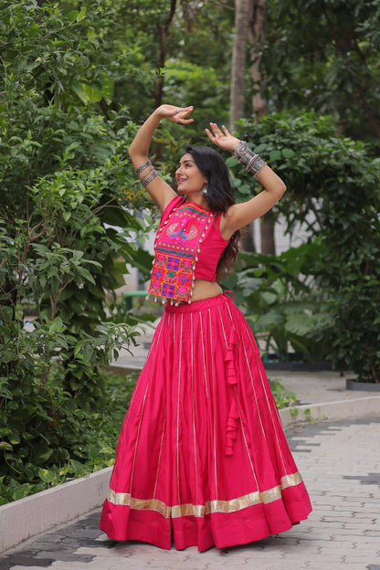Traditional  Navratri Crop Top with Lehenga
