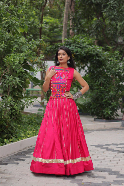 Traditional  Navratri Crop Top with Lehenga
