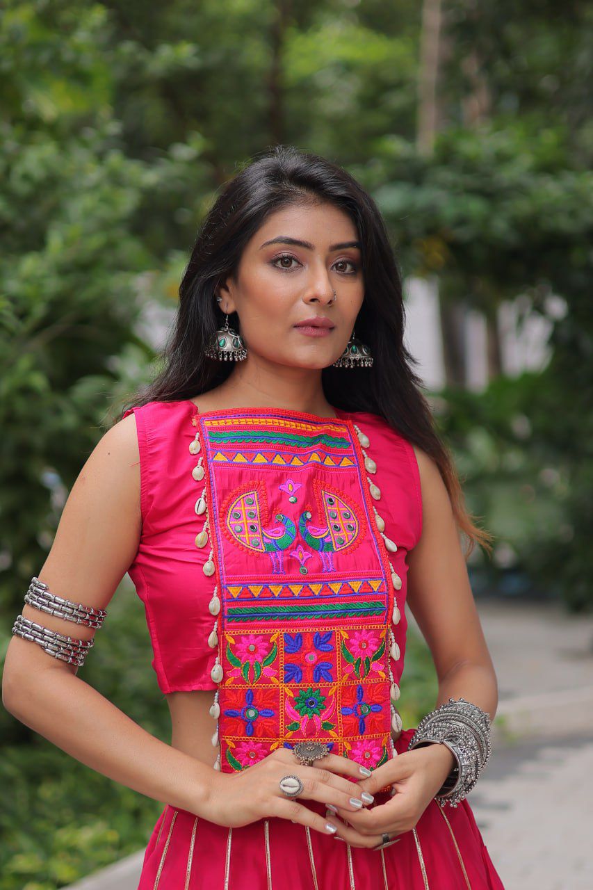 Traditional  Navratri Crop Top with Lehenga