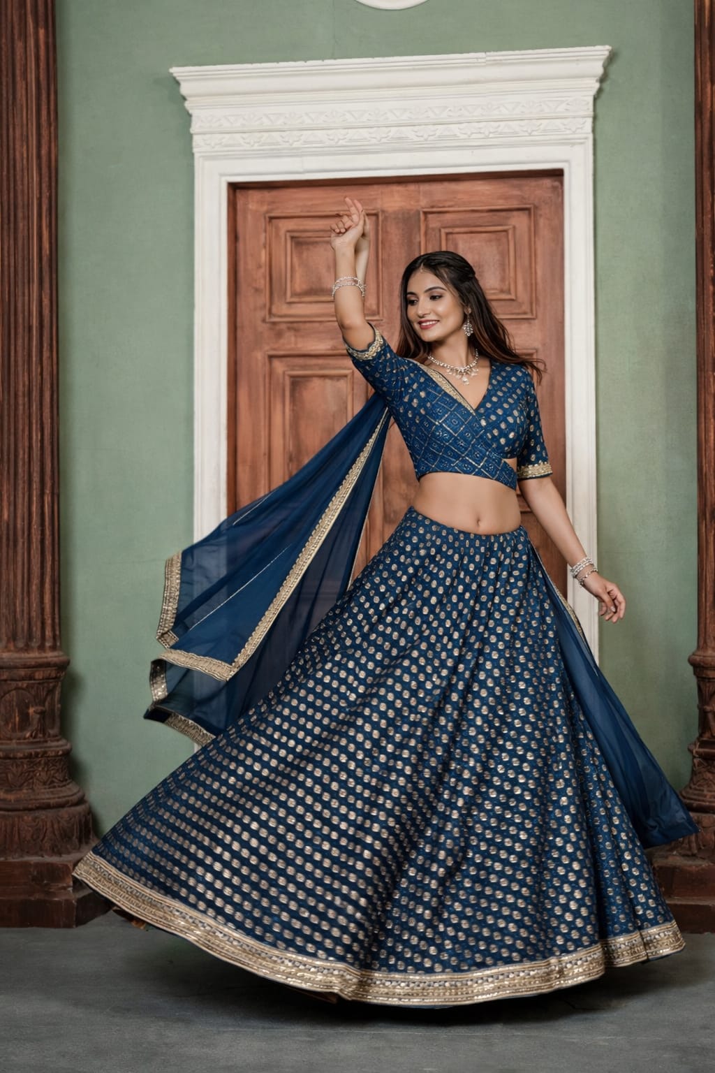 Rama Queen Lahenga Choli | Mother Daughter Combo