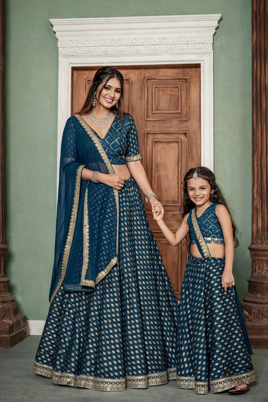 Rama Queen Lahenga Choli | Mother Daughter Combo