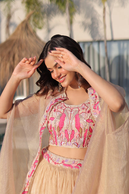 Silk Indo Western Style Lehenga
