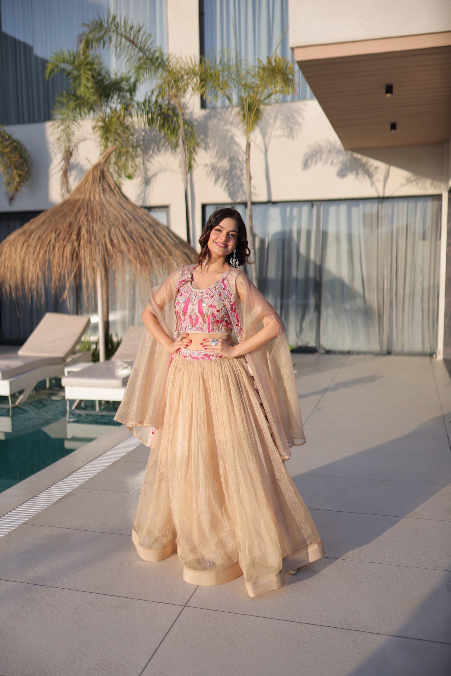 Silk Indo Western Style Lehenga