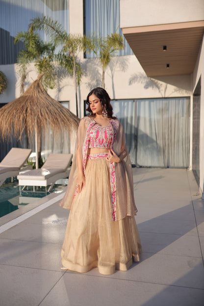 Silk Indo Western Style Lehenga