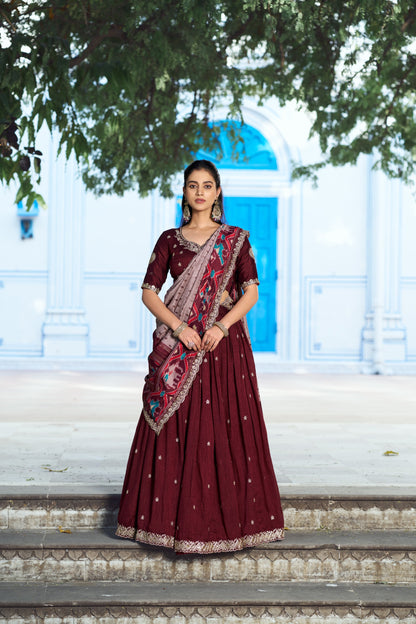 Vichitra Tussar Silk Lehenga