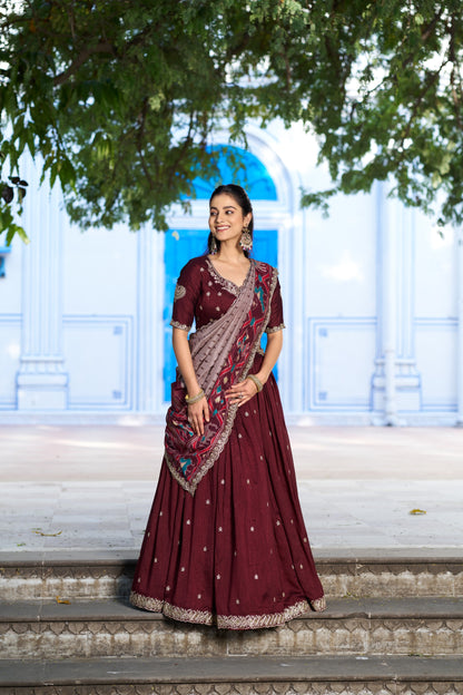 Vichitra Tussar Silk Lehenga