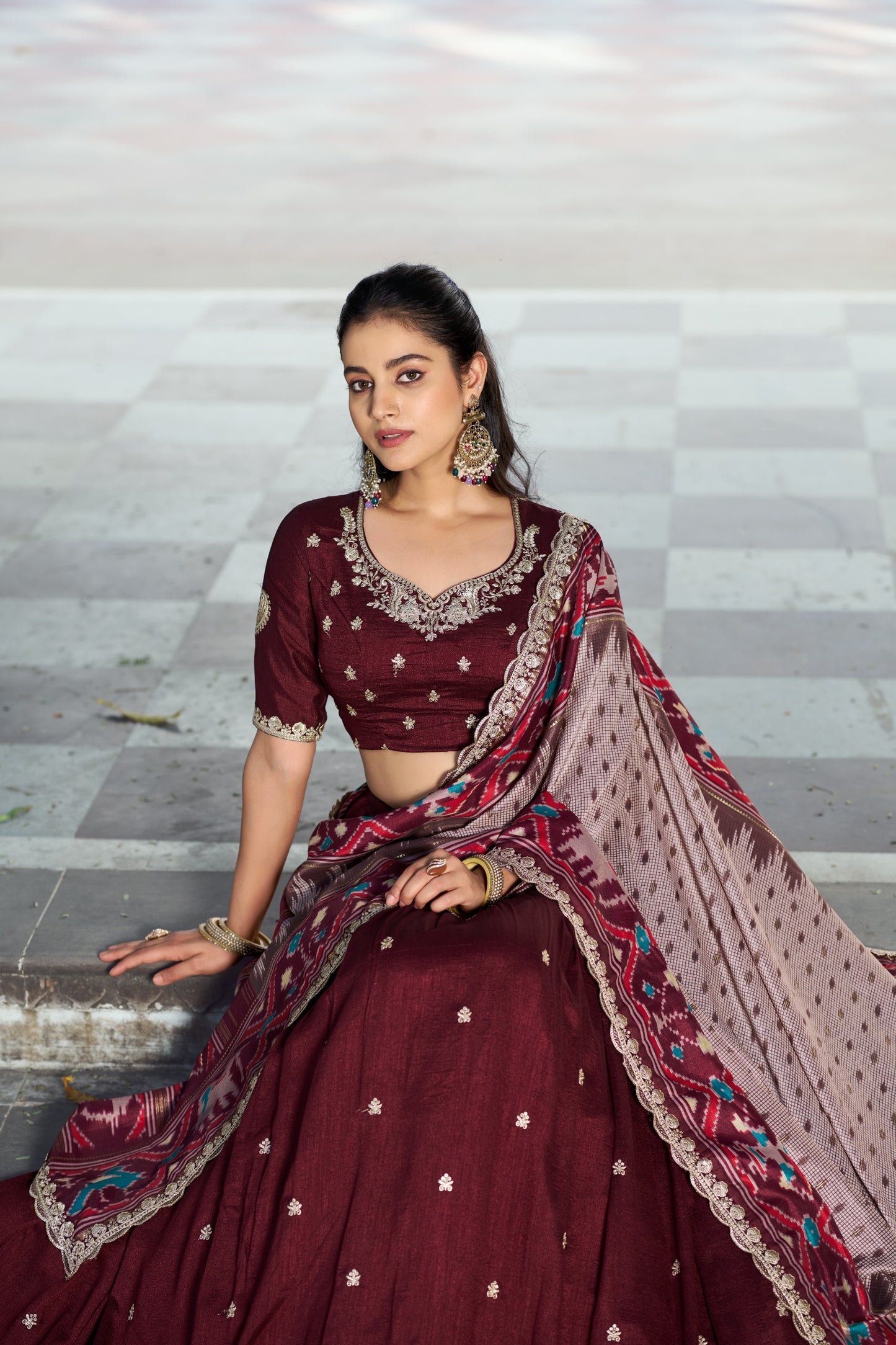 Vichitra Tussar Silk Lehenga