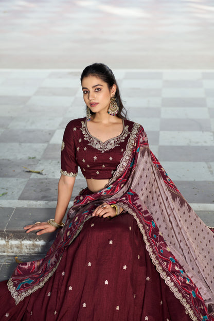 Vichitra Tussar Silk Lehenga