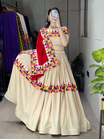 Exotic Vanilla Toned Chaniya Choli | Navratri Gamthi