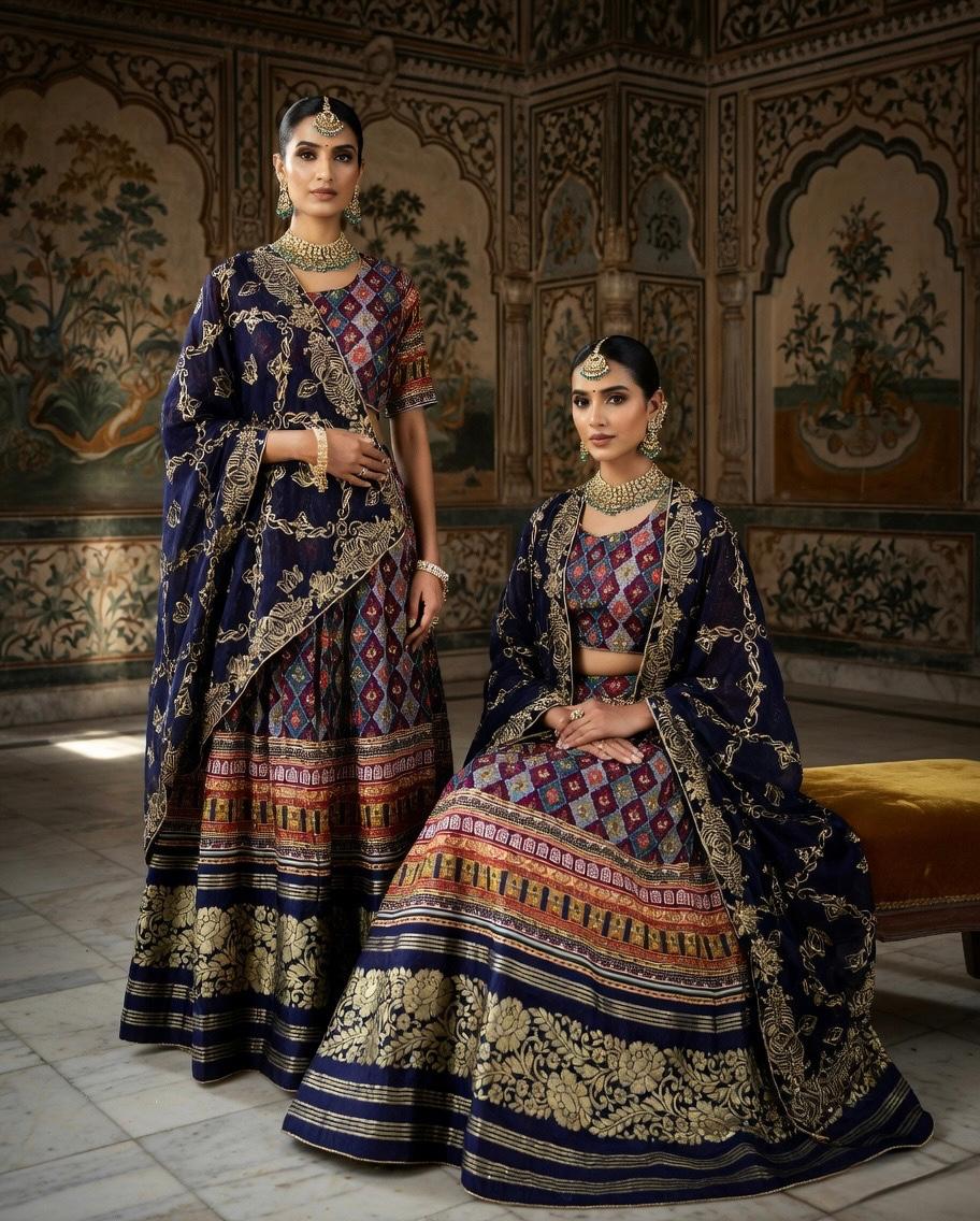 NEW ARRIVAL – Royal Gaji Silk Chaniya Choli Set