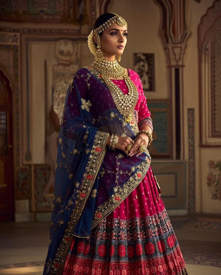 NEW ARRIVAL – Royal Gaji Silk Chaniya Choli Set