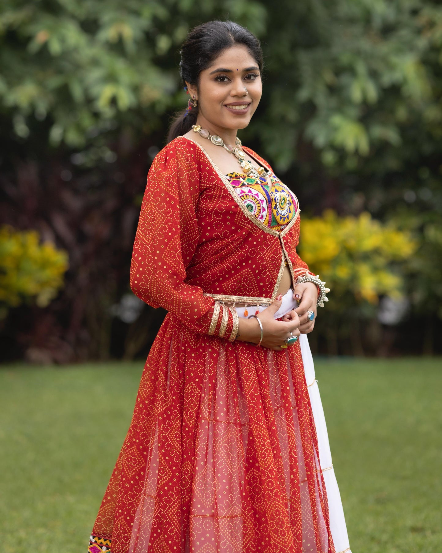 Elegant Navratri look Chaniya Choli