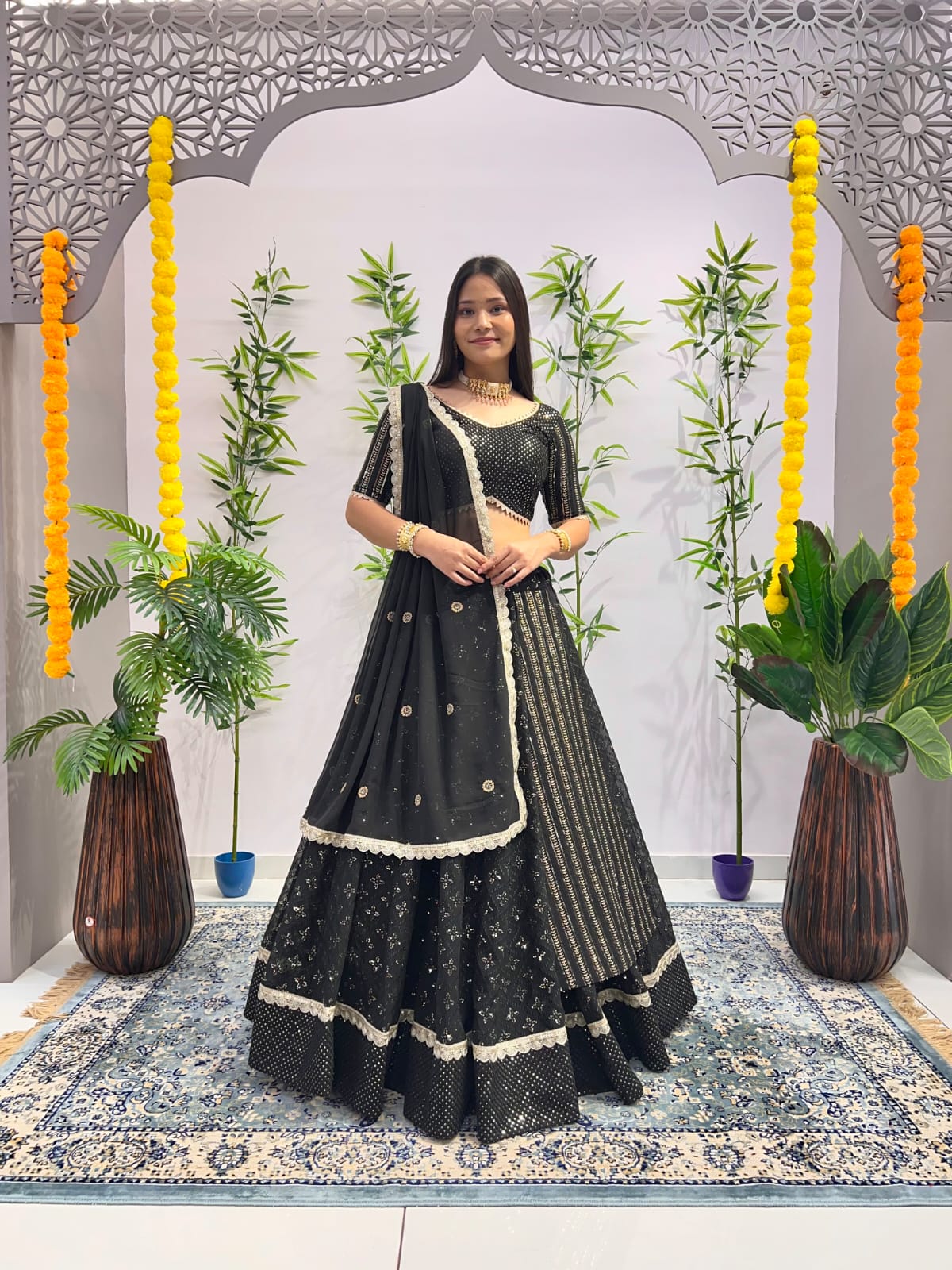 Chamkila Black Lahenga Choli
