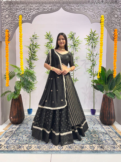 Chamkila Black Lahenga Choli