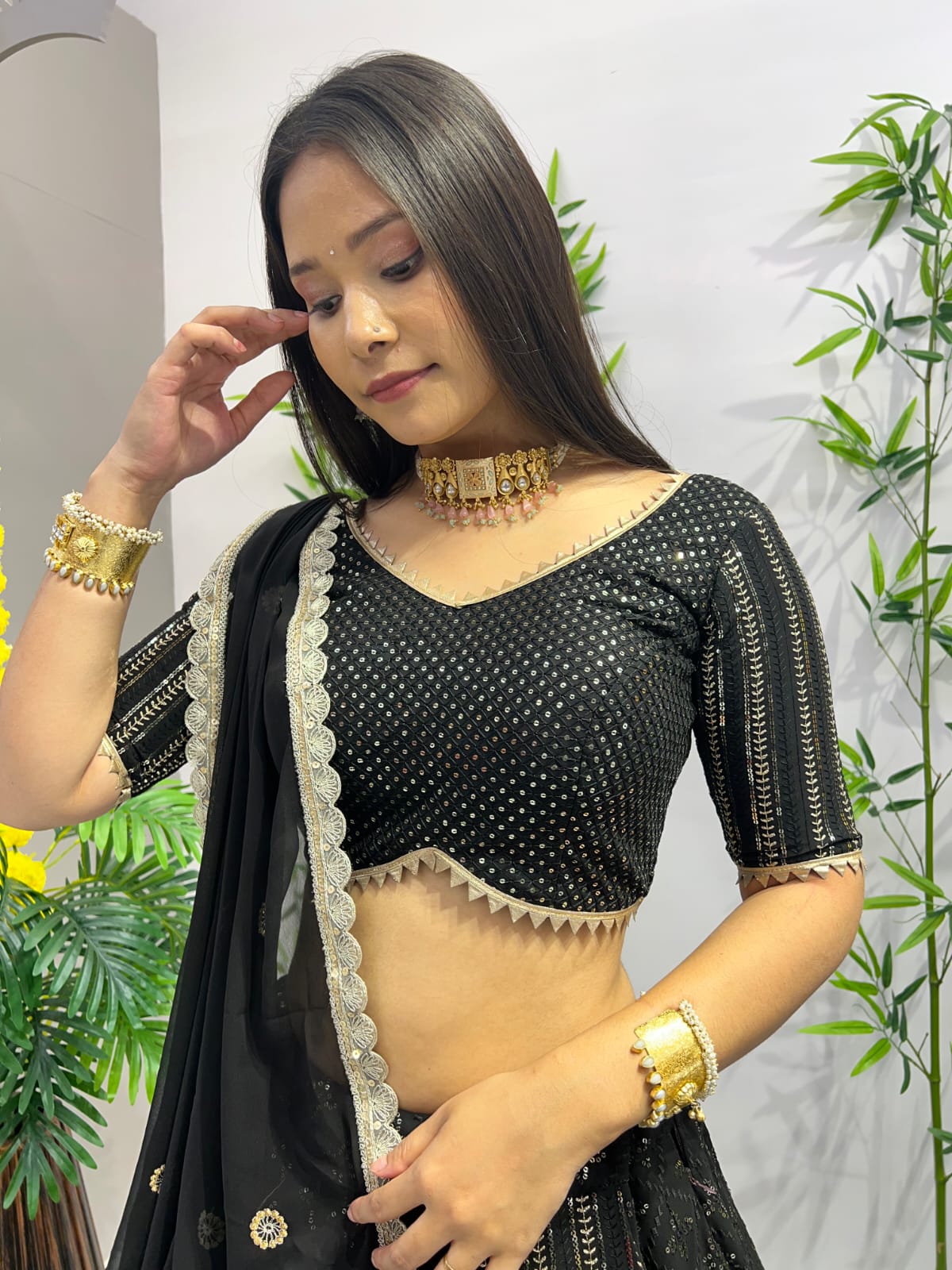 Chamkila Black Lahenga Choli
