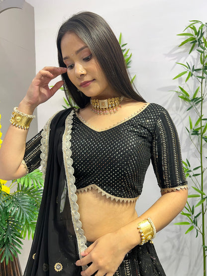 Chamkila Black Lahenga Choli