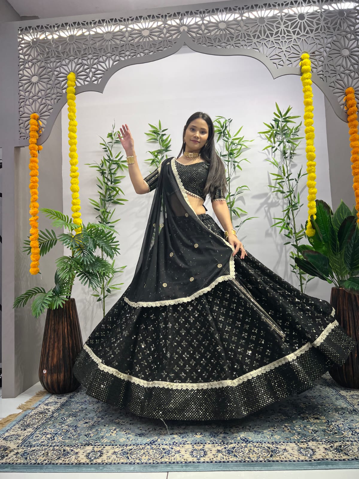 Chamkila Black Lahenga Choli
