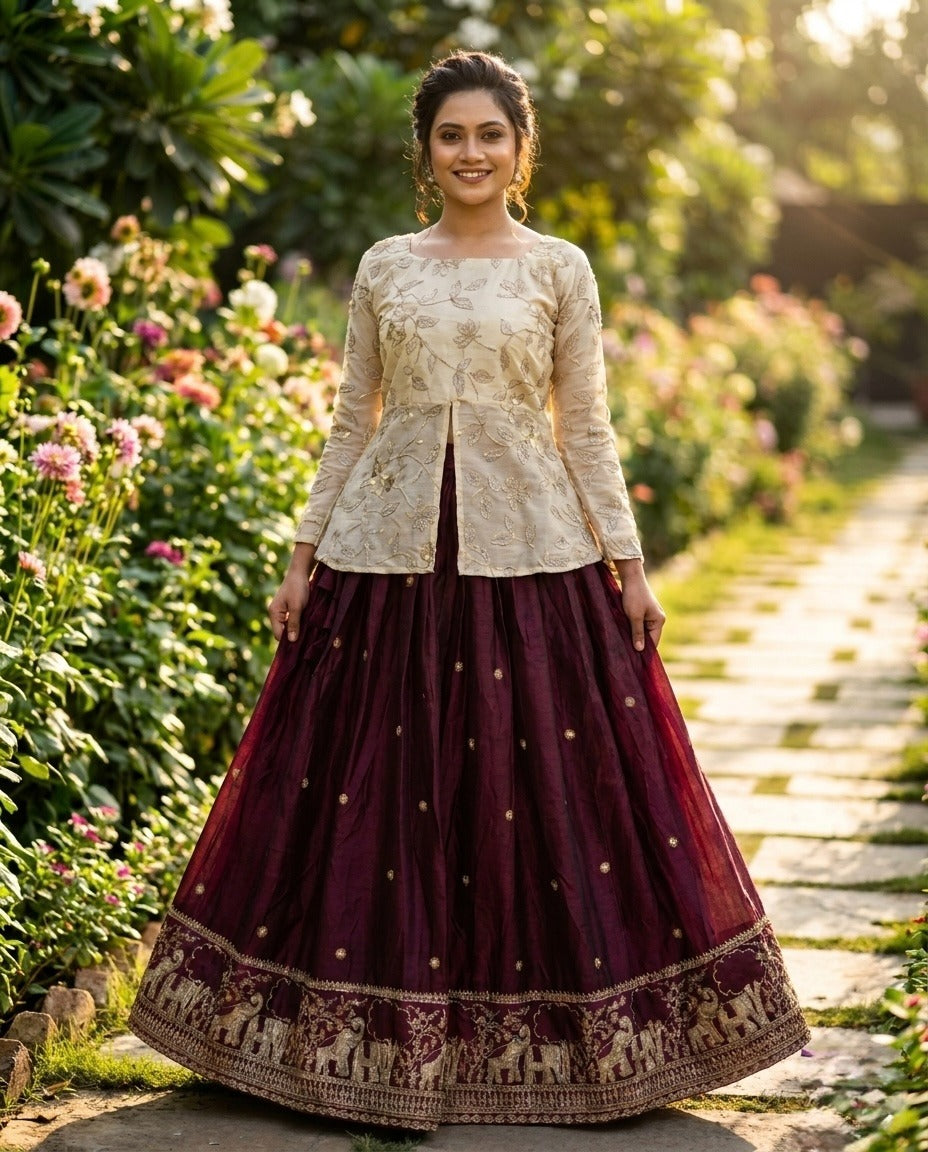 Fendy Silk | Croptop Lehenga