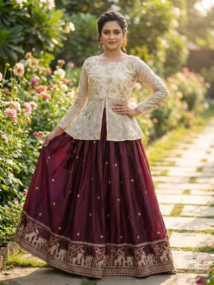 Fendy Silk | Croptop Lehenga