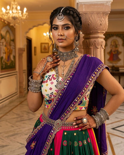 Raas Rang Multicolor Panel Choli | Navratri