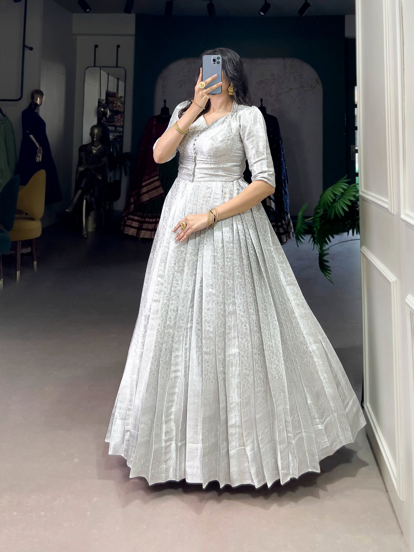 Kanjivaram Gown Koti Set