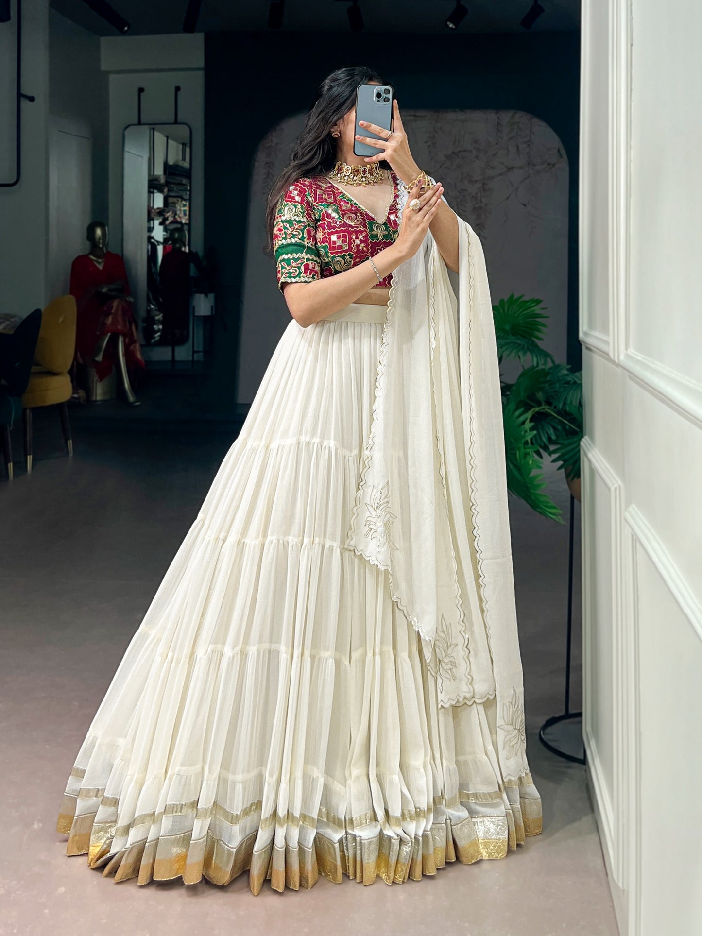 Marble with Bandhej Navratri Concept