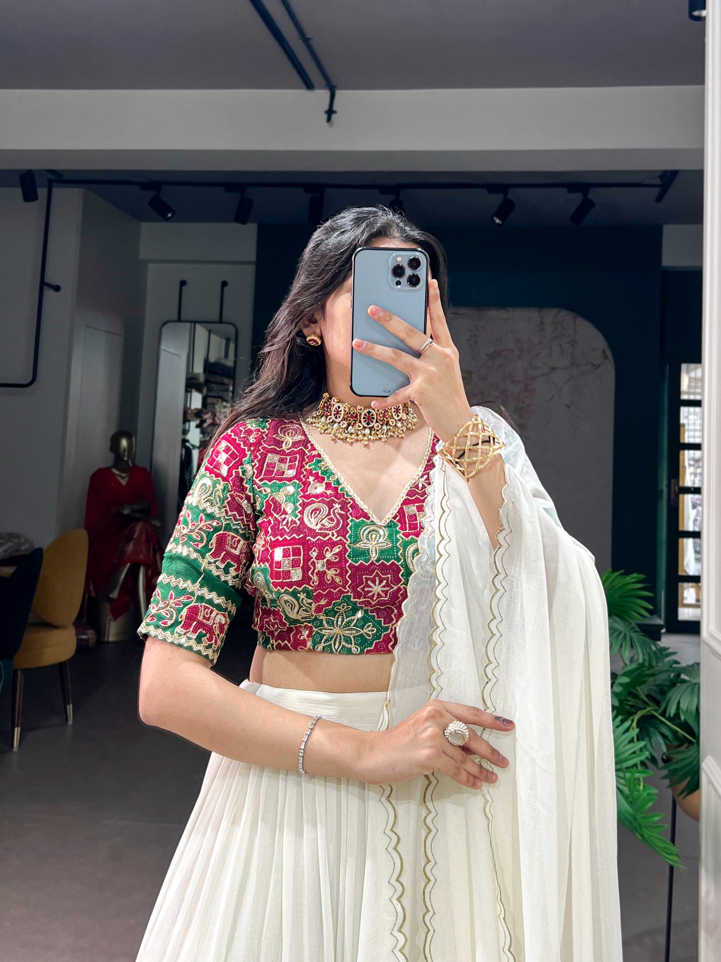 Marble with Bandhej Navratri Concept