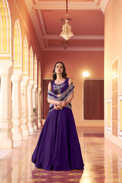 Regal Mist Designer Ensemble | Purple Wedding Lehenga