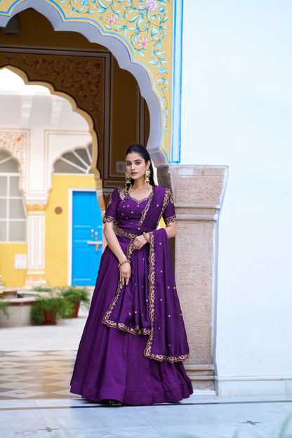 Emerald Royal Elegance | Wedding NC Silk Lehenga |